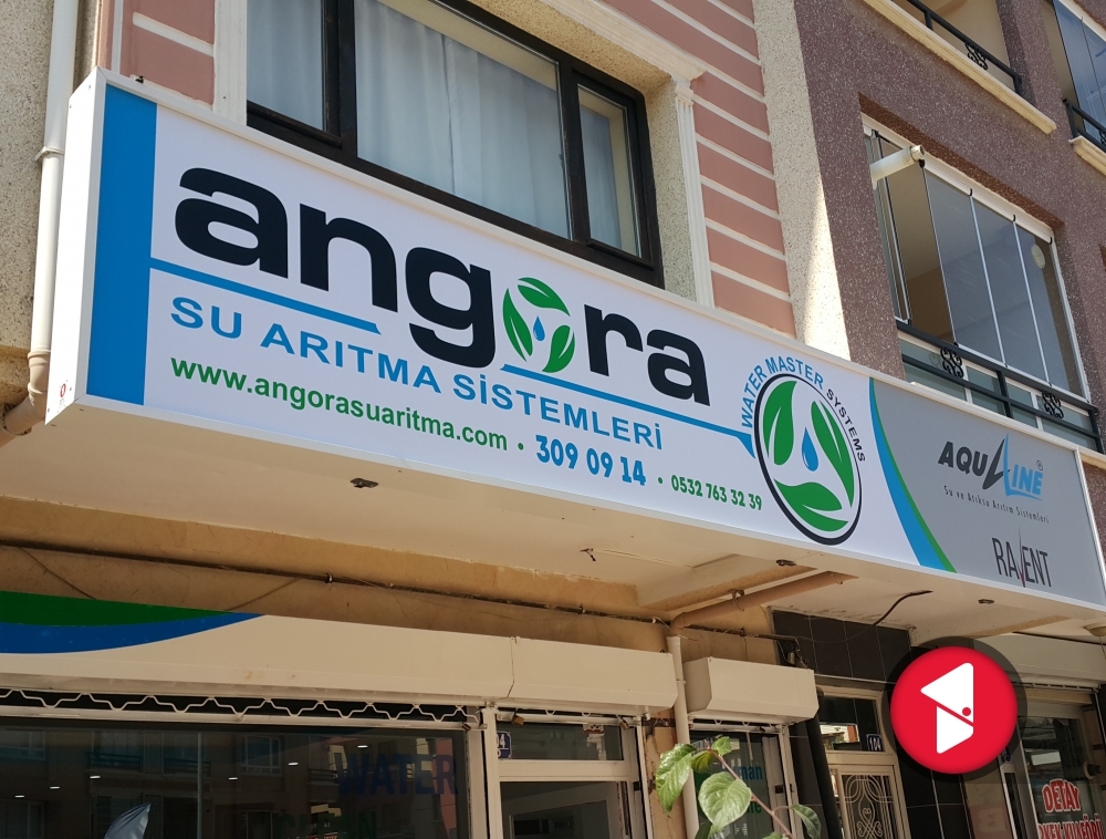 Angora Su Arıtma, Işıklı vinil germe tabela 