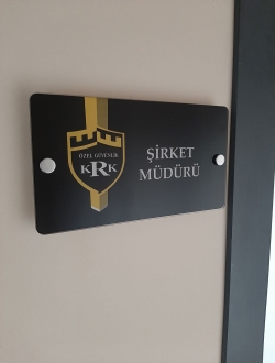 Güvenlik şirketi ofis kapı tabelası,Şirket müdürü