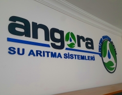 Angora Su Arıtma ofis içi duvar tabelası